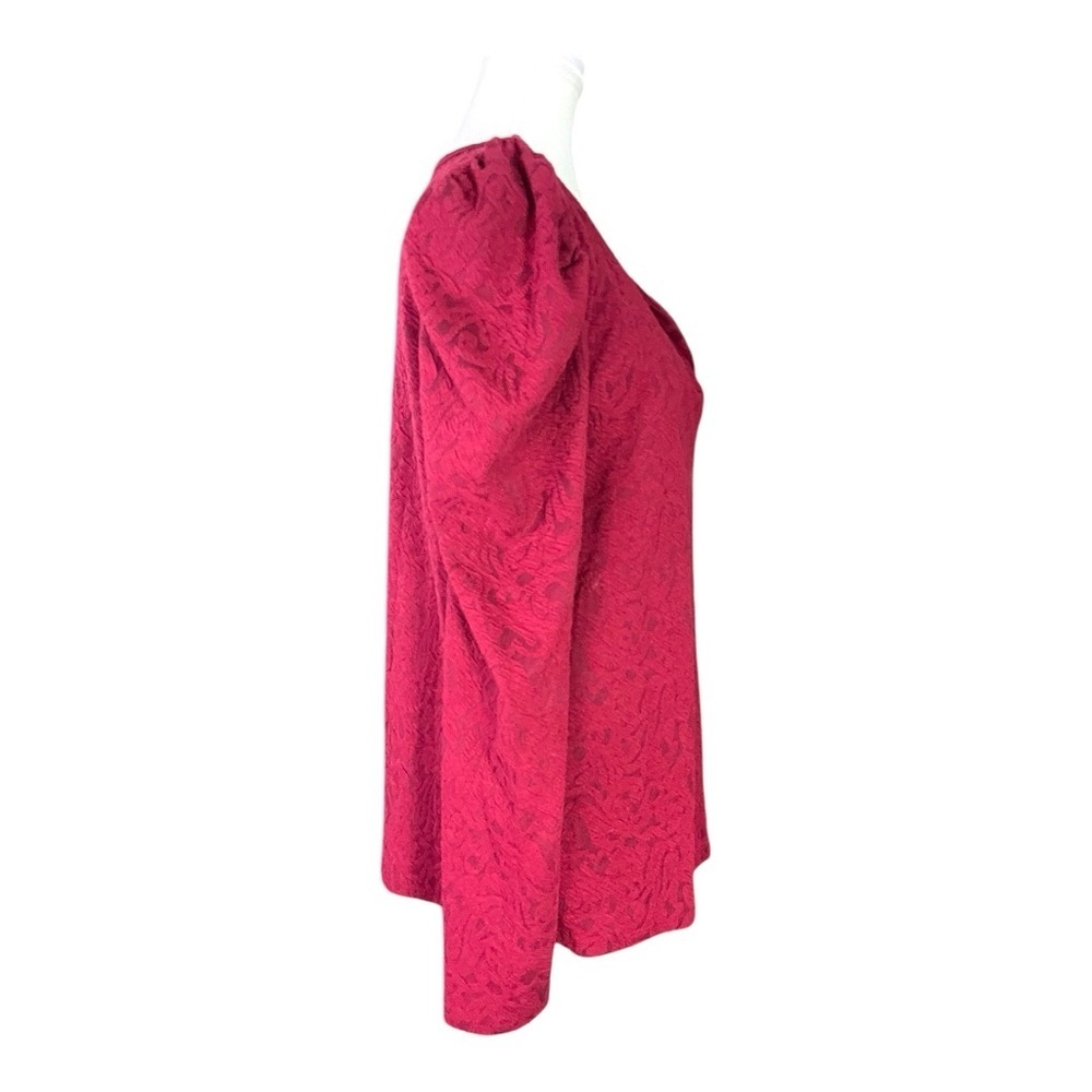 BiBi Burgundy Textured Blouse - XL - Picture 2 of 5